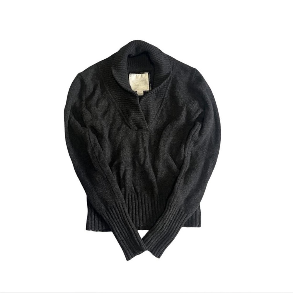 american eagle outfitters knit grey v neck sweater